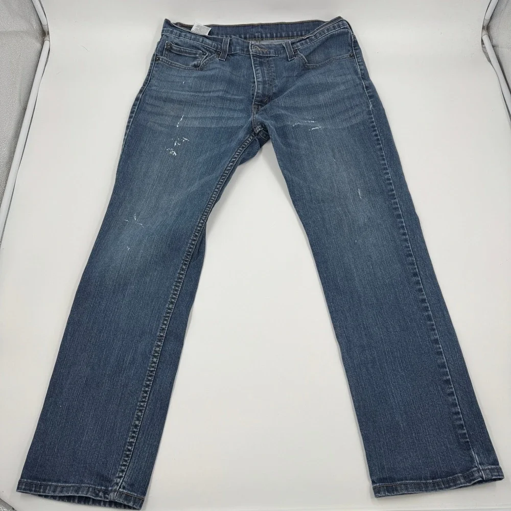 Levis 511 Slim Fit Blue Paint Splatter Jeans Mens 36x30‎ Medium Wash